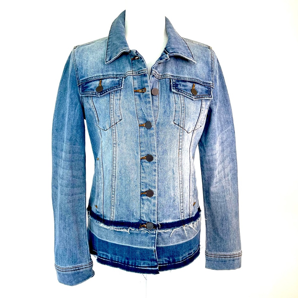 NWT KUT From The Cloth Designer Raw Hem Denim Jean Jacket